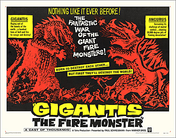 Godzilla Gigantis the Fire Monster 1959 Half Sheet Poster Reproduction - Click Image to Close