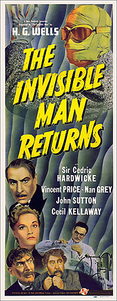 Invisible Man Returns, The 1939 Insert Card Poster Reproduction - Click Image to Close