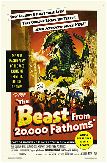 Beast from 20,000 Fathoms 1953 One Sheet Poster - Click Image to Close