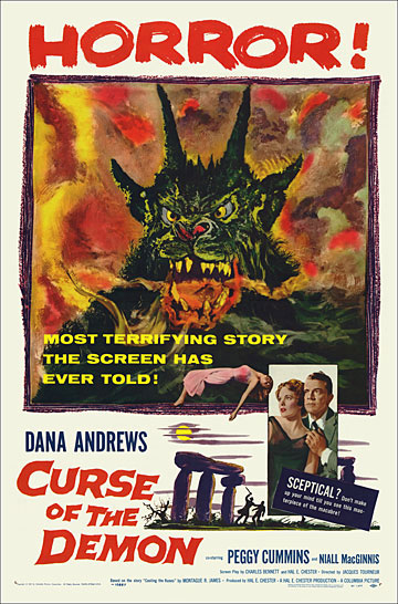 Curse of the Demon 1957 One Sheet Poster Reproduction - Click Image to Close