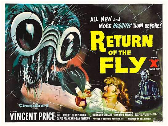 Return of the Fly 1959 British Quad Poster Reproduction - Click Image to Close