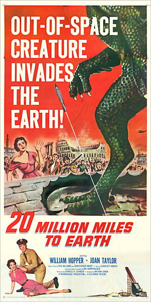 20 Million Miles To Earth 1957 3 Sheet Poster at 1/2 Size - Click Image to Close