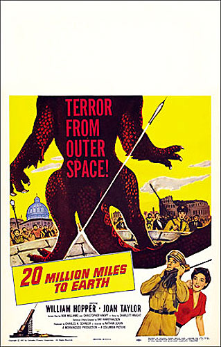 20 Million Miles to Earth 1957 Window Card Poster - Click Image to Close