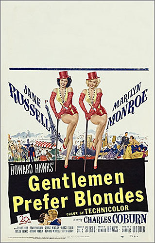 Gentlemen Prefer Blondes Marilyn Monroe 1953 Window Card Poster Reproduction - Click Image to Close