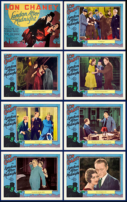 London After Midnight 1927 Lobby Card Set (11 X 14) Lon Chaney - Click Image to Close