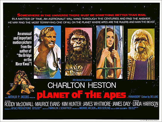 Planet of the Apes 1968 British Quad Reproduction Poster - Click Image to Close