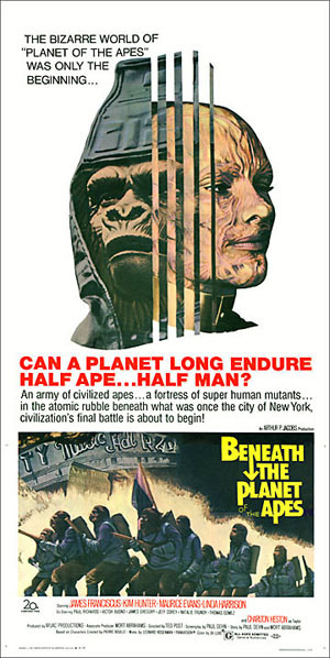 Beneath the Planet of the Apes 1970 3 Sheet Reproduction Poster at 1/2 Size - Click Image to Close