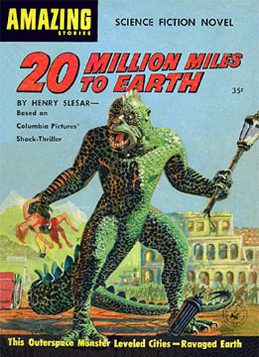 20 Million Miles to Earth 1957 Amazing Stories Science Fiction Novel Cover - Click Image to Close