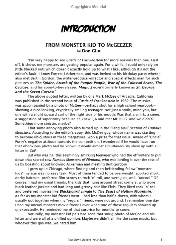 You Won't Believe Your Eyes! Revised and Expanded Monster Kids Edition: A Front Row Look at the Science Fiction and Horror Films of the 1950s Hardcover Book - Click Image to Close