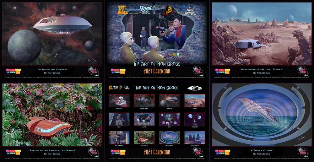 Irwin Allen 2021 Calendar by Ron Gross, Lost In Space, Time Tunnel, Land of the Giants, Voyage to the Bottom of the Sea - Click Image to Close