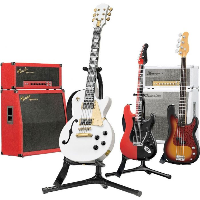 Rock Mono Guitar, Bass and Amp 1/12 Scale Set of 10 Pieces - Click Image to Close