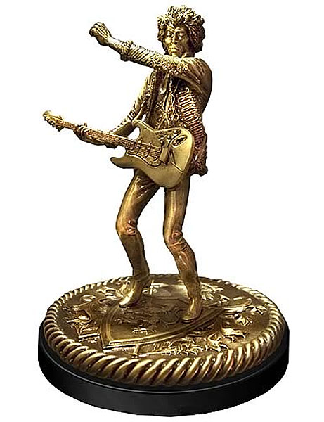 Jimi Hendrix Bronze Rock Iconz 9" Tall Statue Sculpture - Click Image to Close