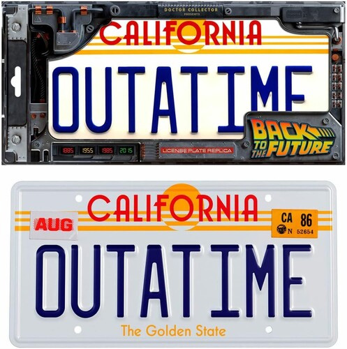 Back to the Future License Plate Prop Replica OUTATIME - Click Image to Close