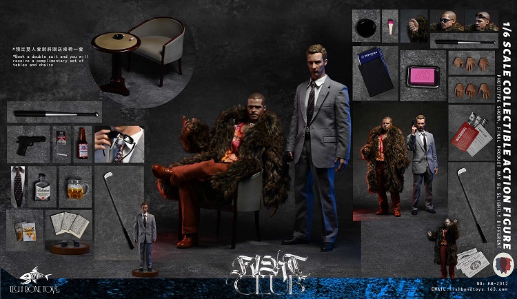 Fight Club 1/6 Scale Action Figure Double Set Fish Bonetoys - Click Image to Close