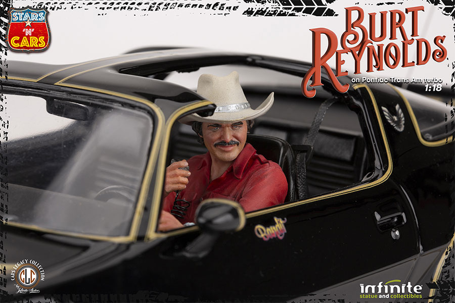 Burt Reynolds in 1980 Pontiac Firebird Trans-Am 1/18 Scale Figure Smokey and the Bandit - Click Image to Close