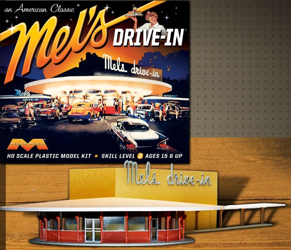 Mel's Drive-In HO Scale Model Kit - Click Image to Close