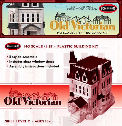 Old Victorian House 1/87 Scale Plastic Model Kit by Polar Lights - Click Image to Close