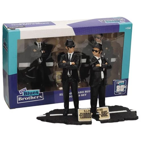 Blues Brothers Jake and Elwood 7" Movie Icons Statue Set