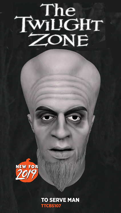 Twilight Zone To Serve Man Kanamit Latex Mask - Click Image to Close