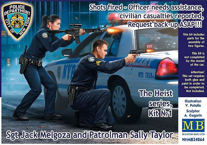 Heist Series Sgt Jack Melgoza and Patrolman Sally Taylor 1/24 Scale Model Kit by Master Box - Click Image to Close