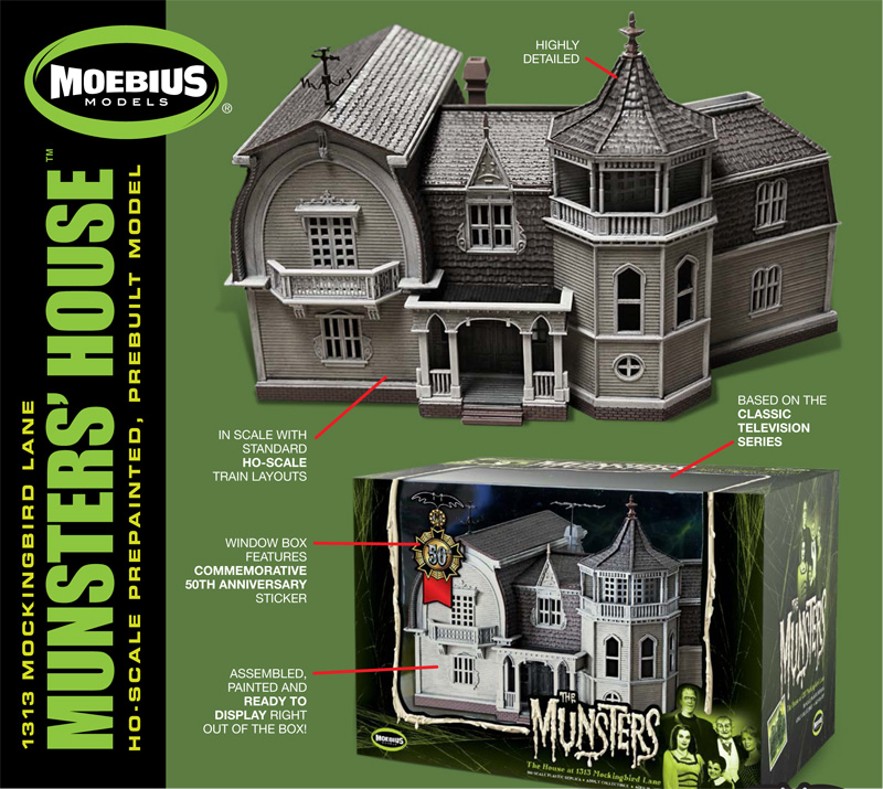 Munsters 1313 Mockingbird Lane House PRE-BUILT Model - Click Image to Close