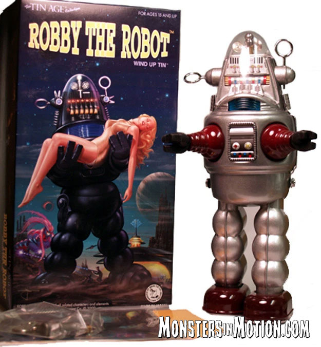 Robby the Robot Tin Toy Windup Silver Edition with Certificate - Click Image to Close