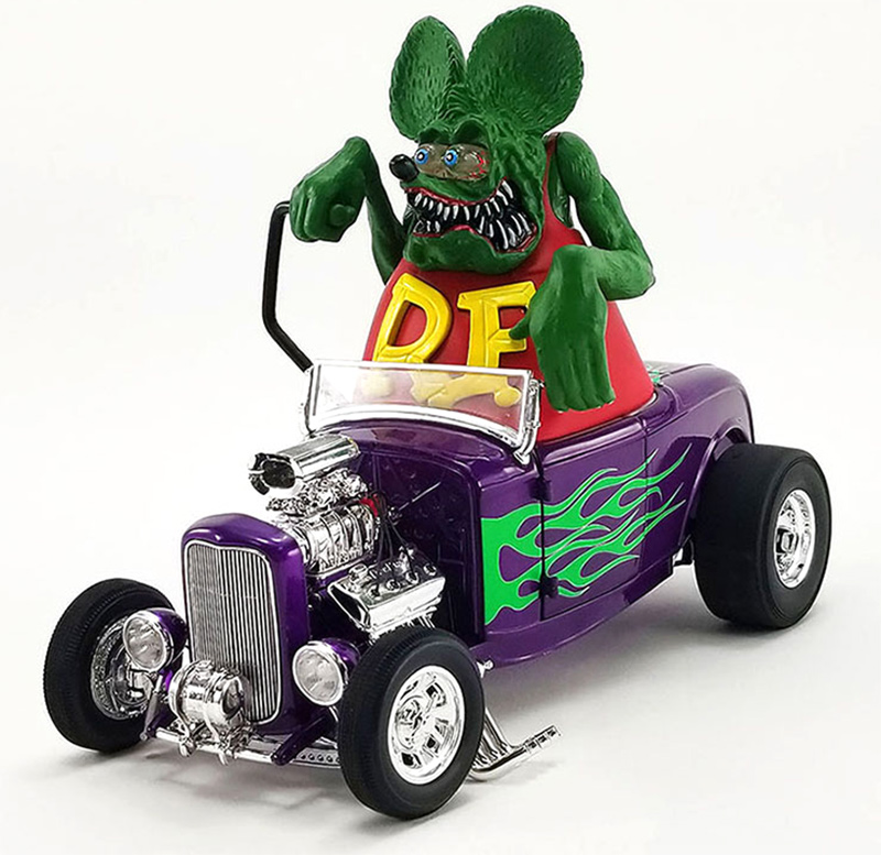 Rat Fink 1/18 Scale 1932 Ford Roadster and Figure Ed Big Daddy Roth - Click Image to Close