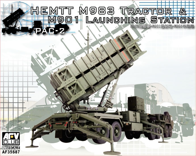 HEMTT M983 Tractor and M901 Patriot Missile PAC-2 Launch Station 1/35 Scale Model Kit - Click Image to Close