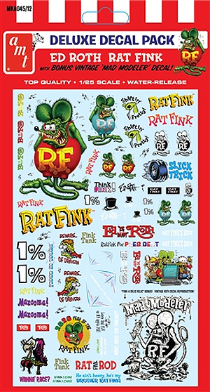 Ed Roth Rat Fink 1/25 Scale Decal Sheet by AMT - Click Image to Close