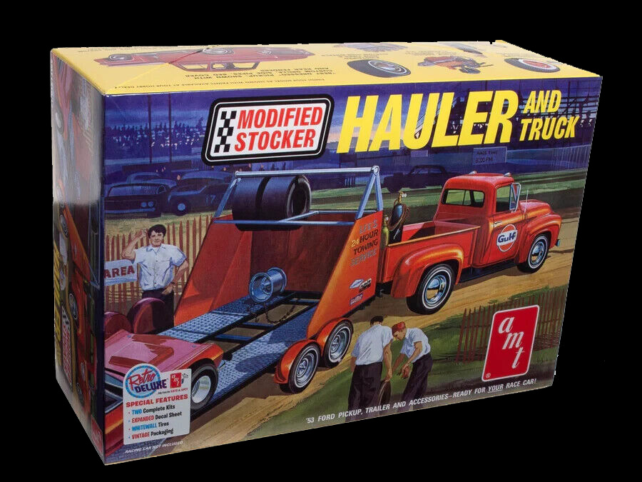Ford Pickup 1953 Modified Stocked Truck and Hauler 1/25 Scale Model Kit by AMT - Click Image to Close