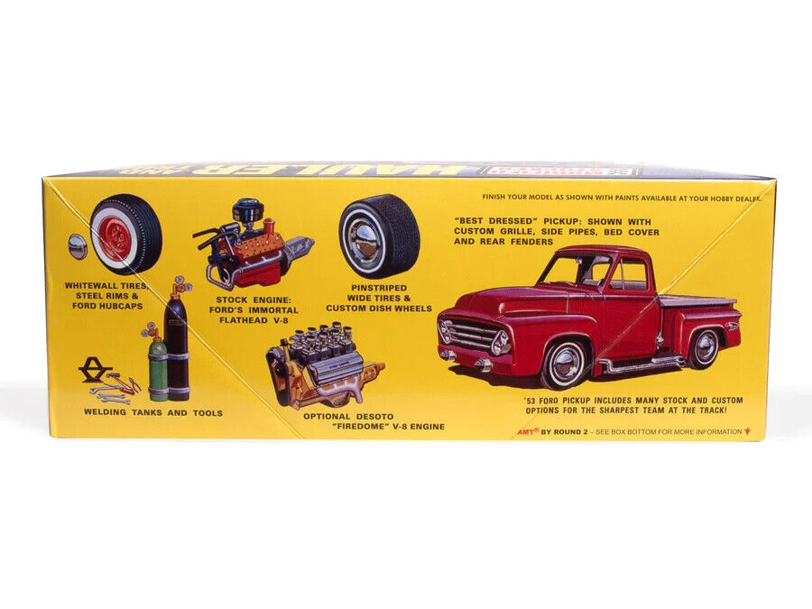 Ford Pickup 1953 Modified Stocked Truck and Hauler 1/25 Scale Model Kit by AMT - Click Image to Close