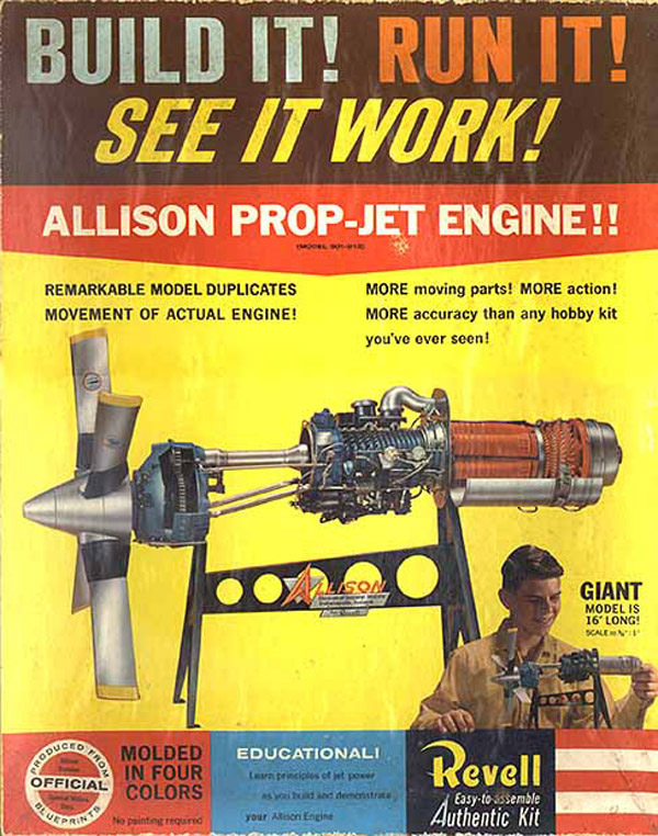 Allison Turbo Prop Engine Revell Re-Issue Model Kit by Atlantis - Click Image to Close
