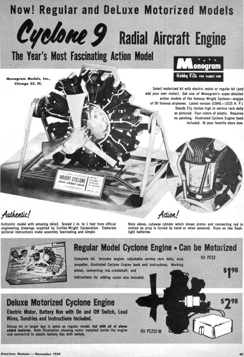 Wright Cyclone 9 Radial Engine STEM Re-Issue Model Kit by Atlantis - Click Image to Close