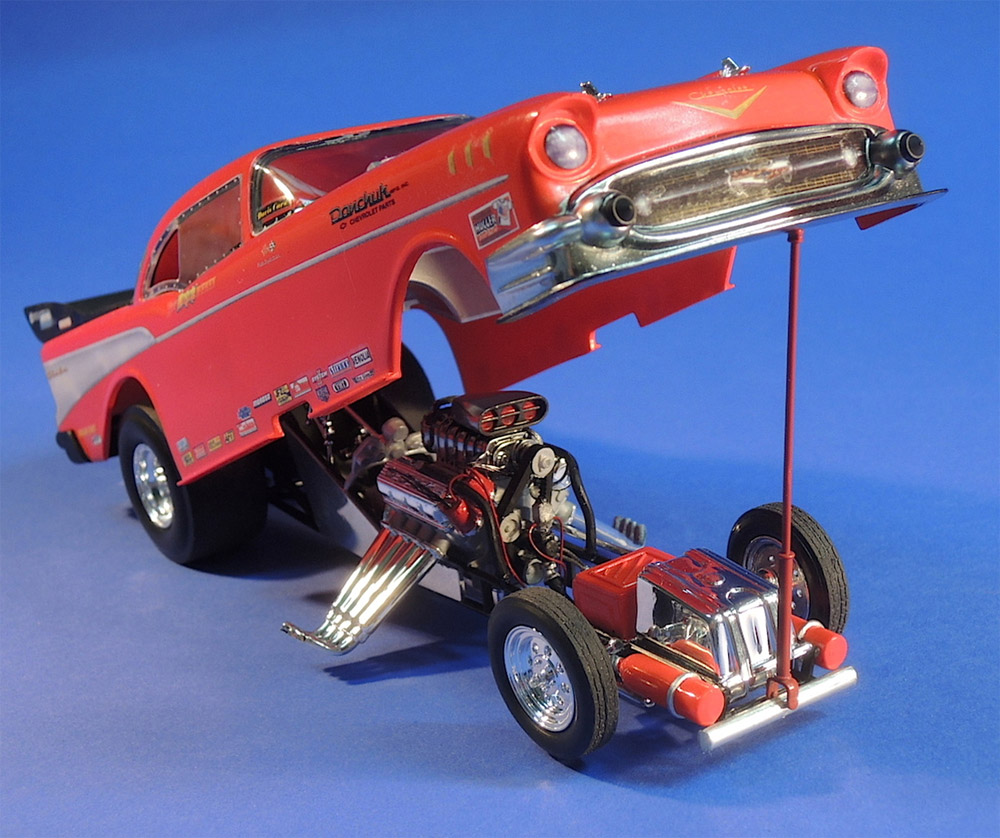 Tom Mongoose McEwen '57 Chevy Funny Car 1/24 Scale Model Kit by Atlantis - Click Image to Close