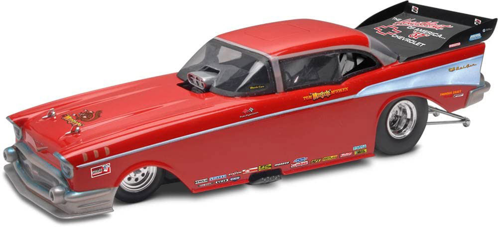 Tom Mongoose McEwen '57 Chevy Funny Car 1/24 Scale Model Kit by Atlantis - Click Image to Close