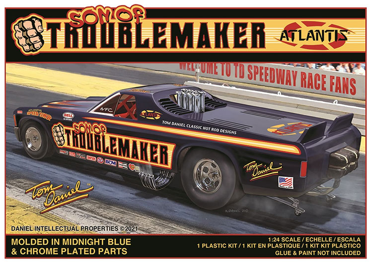 Son Of Troublemaker Tom Daniel Chevy El Camino Funny Car 1/24 Scale Model Kit - Click Image to Close