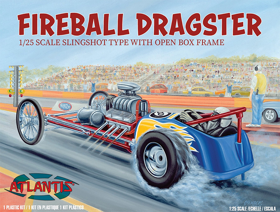 Fireball Slingshot Dragster 1/25 Scale Plastic Model Kit by Atlantis - Click Image to Close