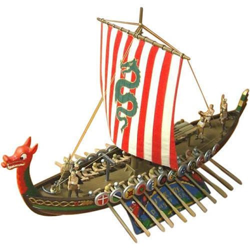 Viking Ship with Oarsmen and Crew 1/60 Scale Aurora Model Kit Re-Issue by Atlantis - Click Image to Close