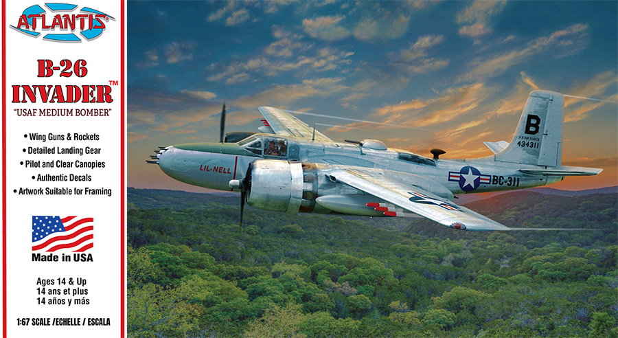 B-26 Invader Bomber 1/67 Scale Model Monogram Re-Issue by Atlantis - Click Image to Close