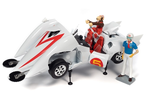 MACH 5 1/18スケール ナチュラルメタル Speed Racer Mach 5 1/18 Scale Diecast Vehicle Replica Speed