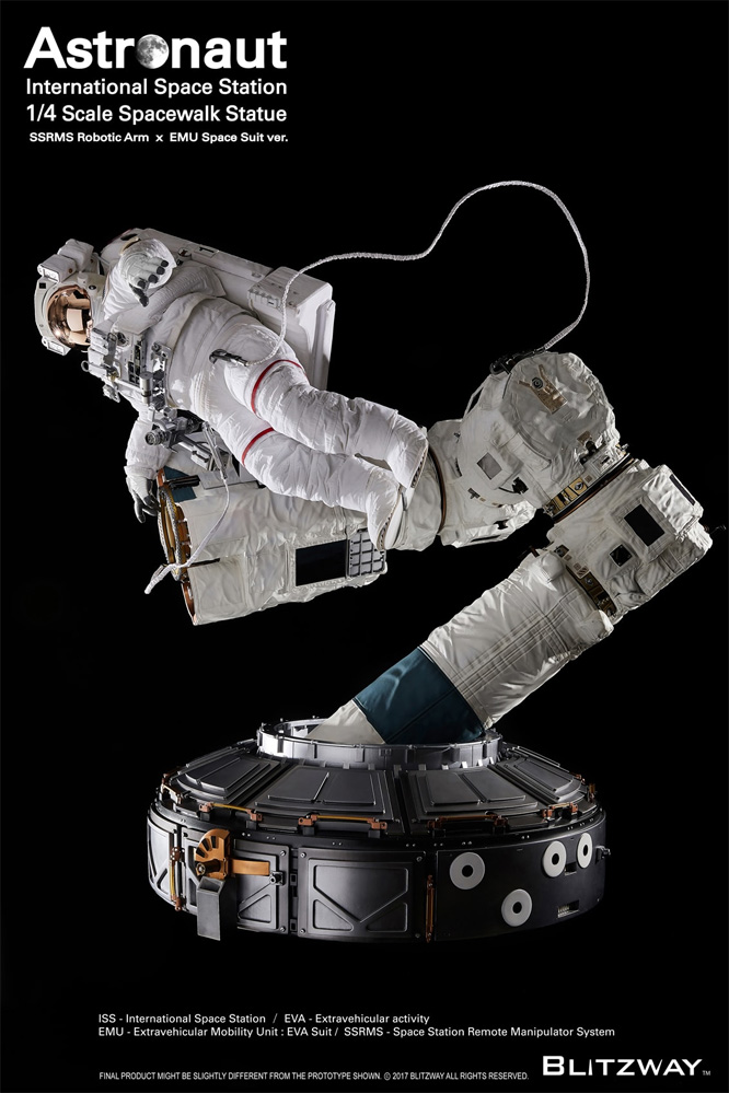 Astronaut International Space Station 1/4 Scale Spacewalk Statue by Blitzway The Real Series NASA - Click Image to Close