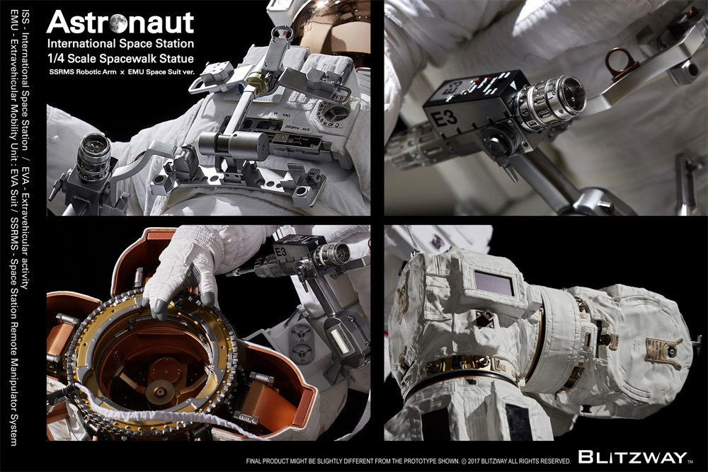 Astronaut International Space Station 1/4 Scale Spacewalk Statue by Blitzway The Real Series NASA - Click Image to Close
