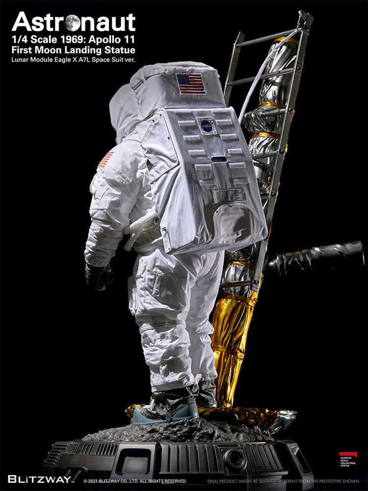 Astronaut 1969 Apollo 11 First Moon Landing LM-5 A7L 1/4 Scale Statue by Blitzway - Click Image to Close
