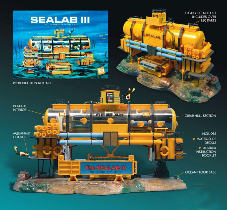 Sealab III U.S Navy Plastic Model Kit 1970 Aurora Re-Issue - Click Image to Close
