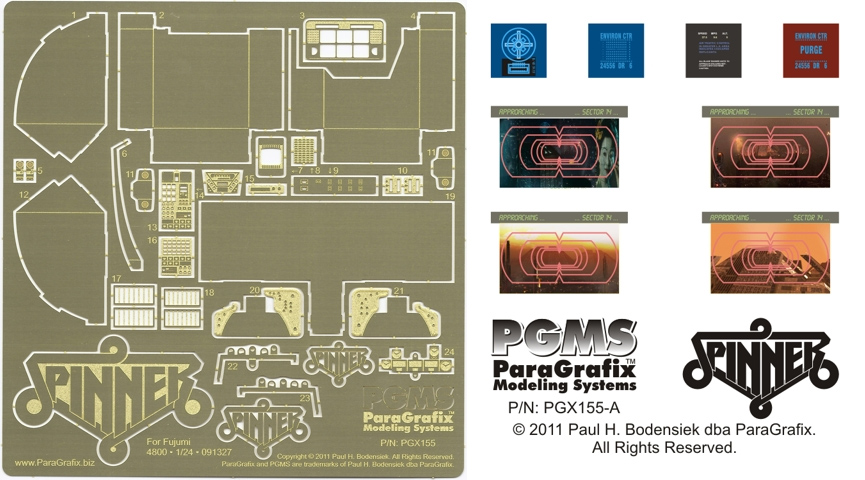 Blade Runner Spinner Police Car 1/24 Scale Photoetch Set - Click Image to Close