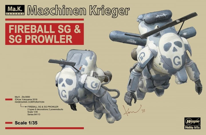 Maschinen Krieger Fireball SG & SG Prowler 1/35 Scale Model Kit by Hasegawa - Click Image to Close