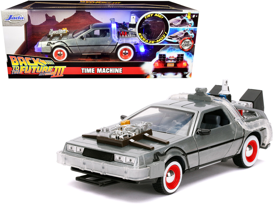 Back To The Future Part III Time Machine 1/24 Scale Diecast Vehicle with Lights - Click Image to Close