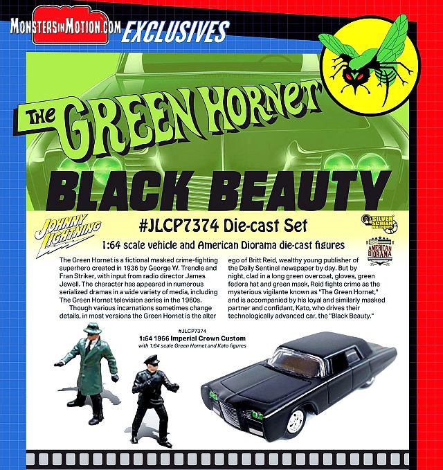 Green Hornet Black Beauty 1/64 Scale Vehicle with Figures - Click Image to Close