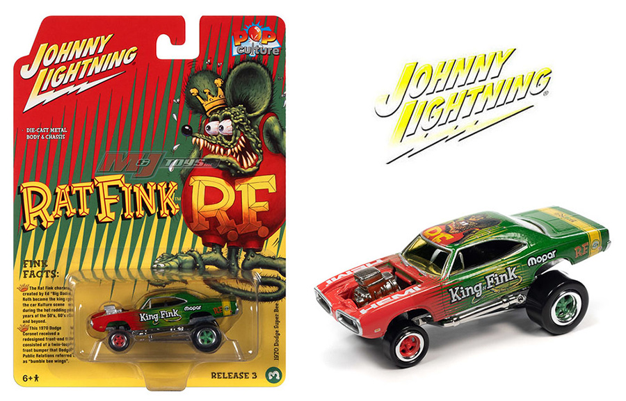 Ratfink 1970 Dodge Super Bee 1/64 Scale Die-Cast Car by Johnny Lightning - Click Image to Close