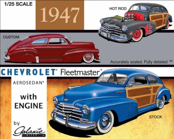 1947 Chevrolet Fleetmaster Aerosedan 1/25 Scale Model Kit - Click Image to Close
